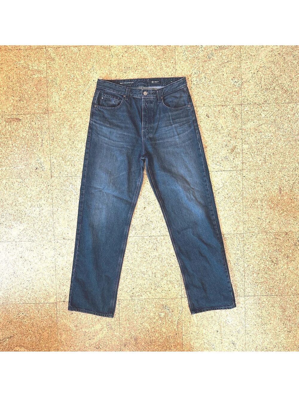 AG Jeans Clove Relaxed Straight Women's 29 Charcoal Black High Rise Button Fly